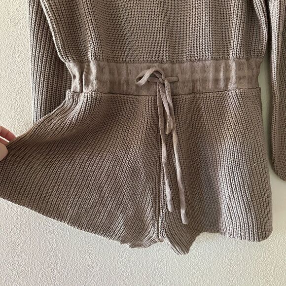 Mable Sloan Knit Oversized Sweater Romper Taupe Brown Size S / M - Picture 6 of 9